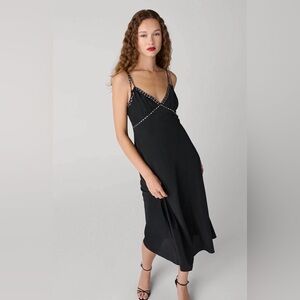Diane Von Furstenberg Black Slip Dress with Ivory Label
